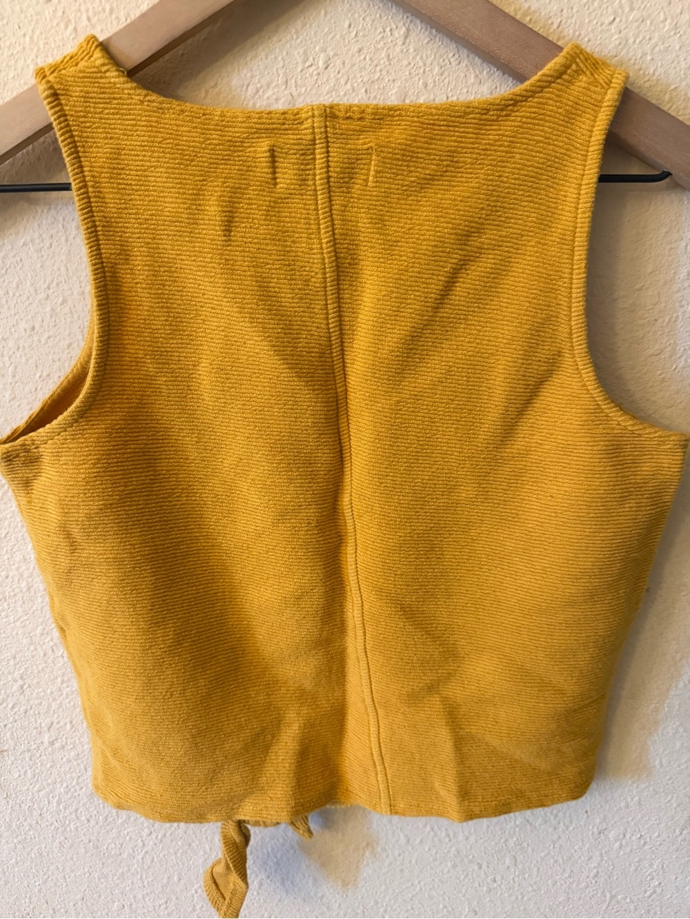 Madewell Mustard Button-Front Tie-Hem Tank - Picture 3 of 3